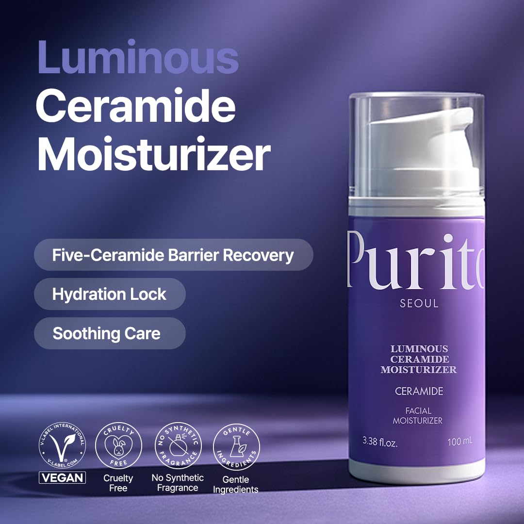 Purito hidratante luminoso con ceramidas 5000ppm para la barrera.
