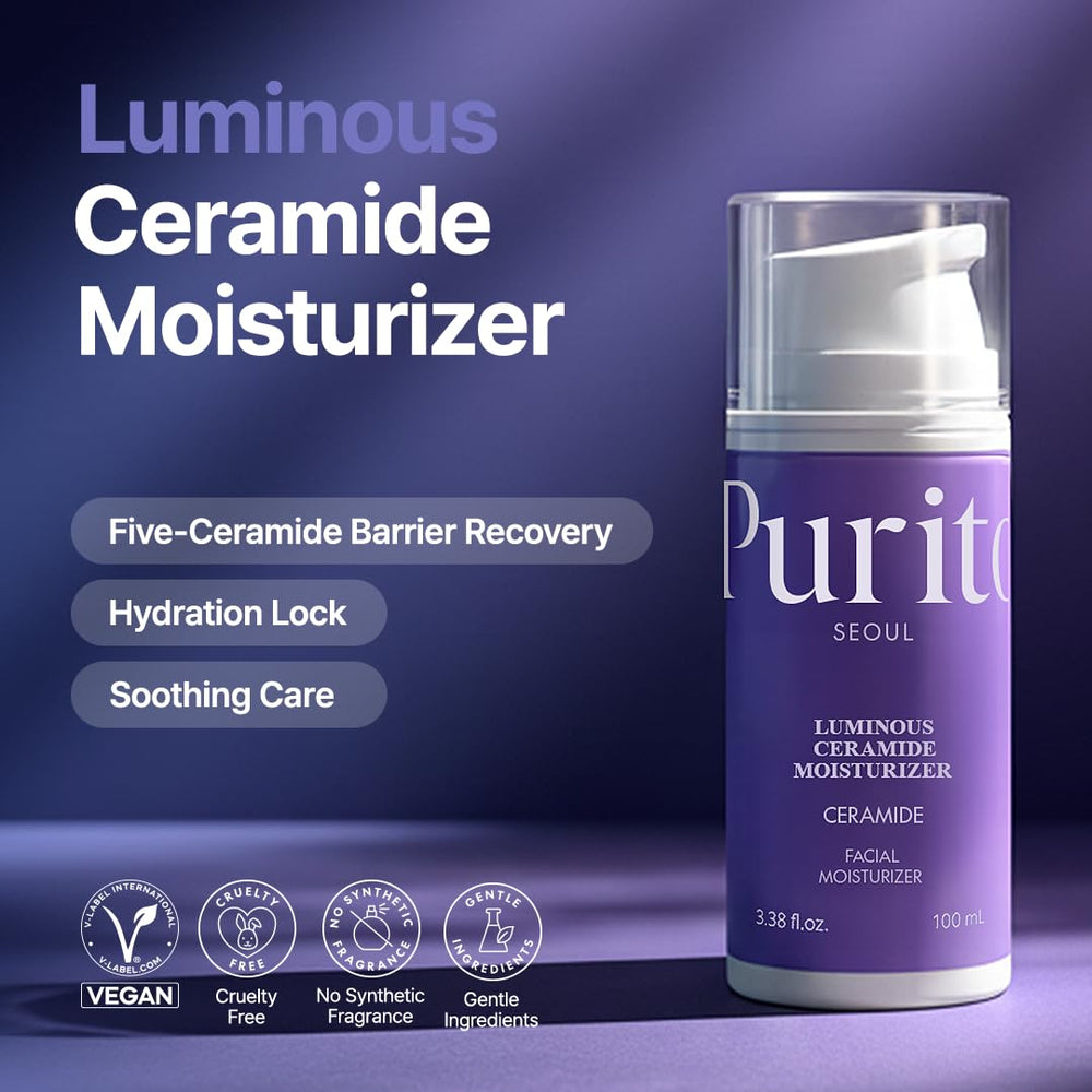 Purito hidratante luminoso con ceramidas 5000ppm para la barrera.