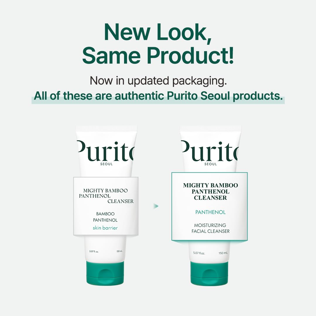 Purito Mighty Bamboo Panthenol Cleanser, aplicación en rostro con espuma ligera.