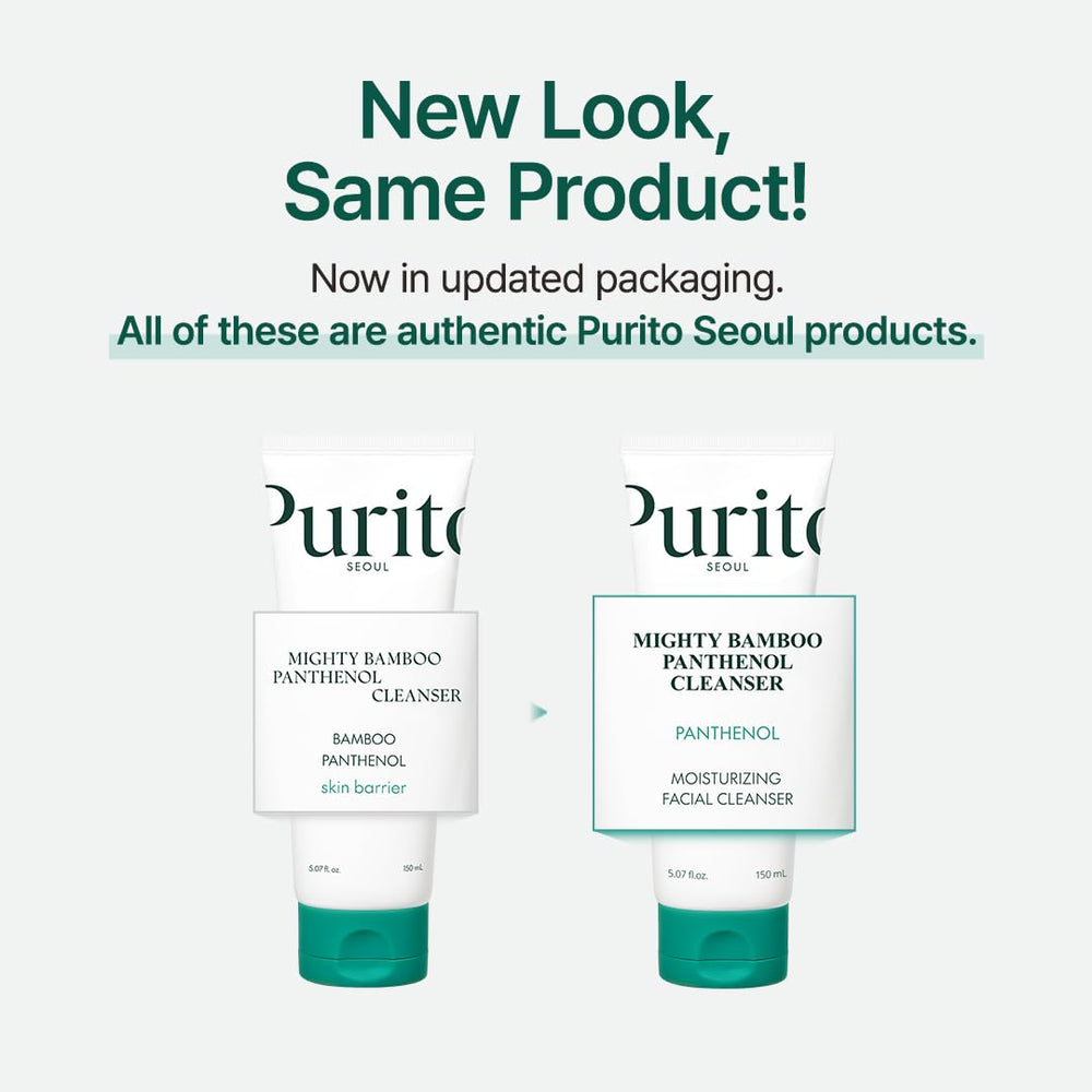 Purito Mighty Bamboo Panthenol Cleanser, aplicación en rostro con espuma ligera.