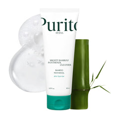 Purito Mighty Bamboo Panthenol Cleanser, envase de botella para uso diario.