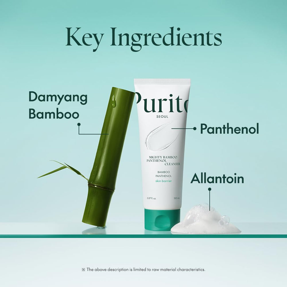 Purito Mighty Bamboo Panthenol Cleanser, extracto de bambú para mejorar la barrera.