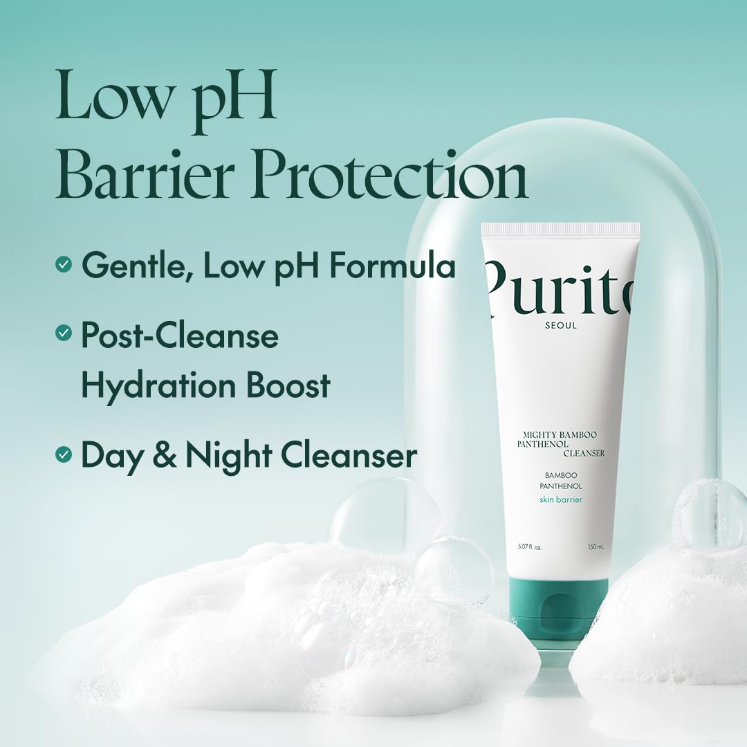 Purito Mighty Bamboo Panthenol Cleanser, hidratación post limpieza para mayor confort.