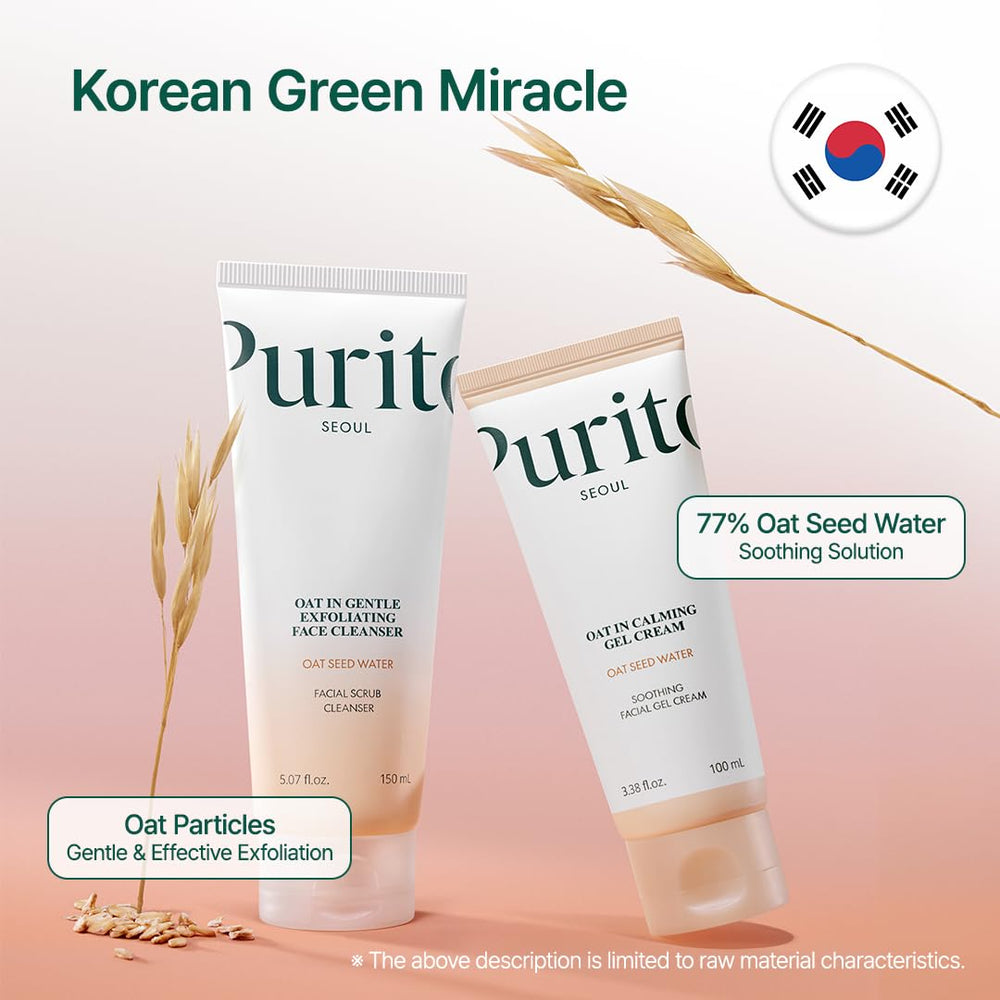 PURITO Crème Velours d'Avoine – visuel application-matin-soir, routine simple.