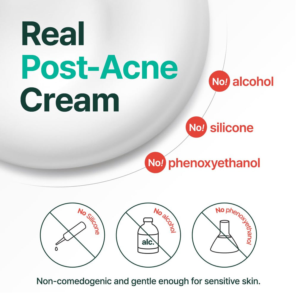 Purito Panthenol 10% post‑acné, aplicación rostro para uso diario.