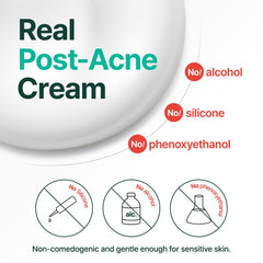 Purito Panthenol 10% post‑acné, aplicación rostro para uso diario.