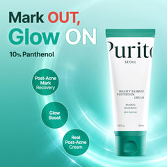 Purito Panthenol 10% post‑acné, ingredientes clave: panthenol y niacinamida.
