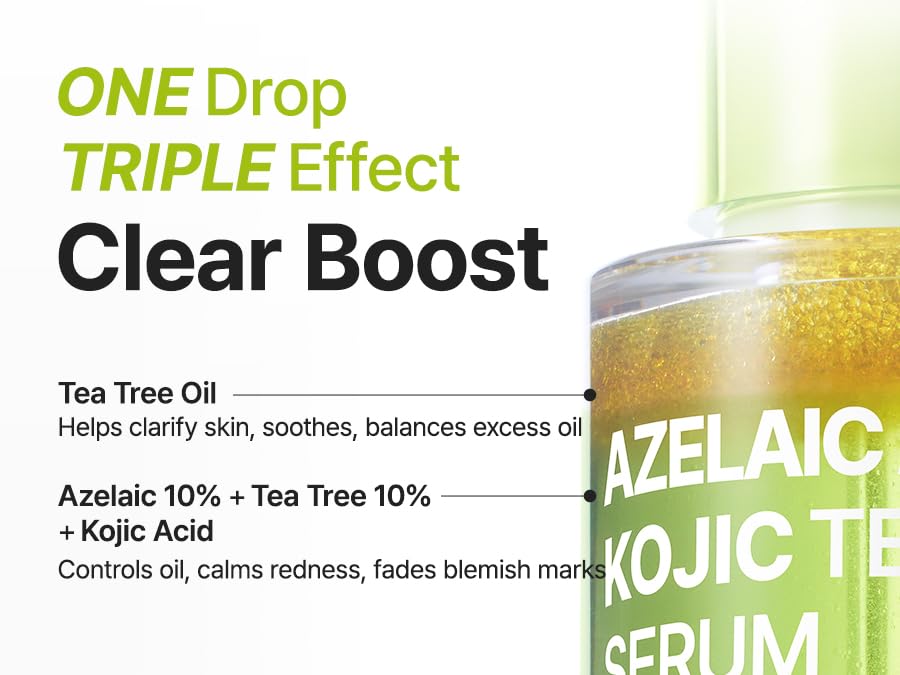 Purito Azelaico 10% arbol-de-te etiqueta, destacando fórmula triple acción