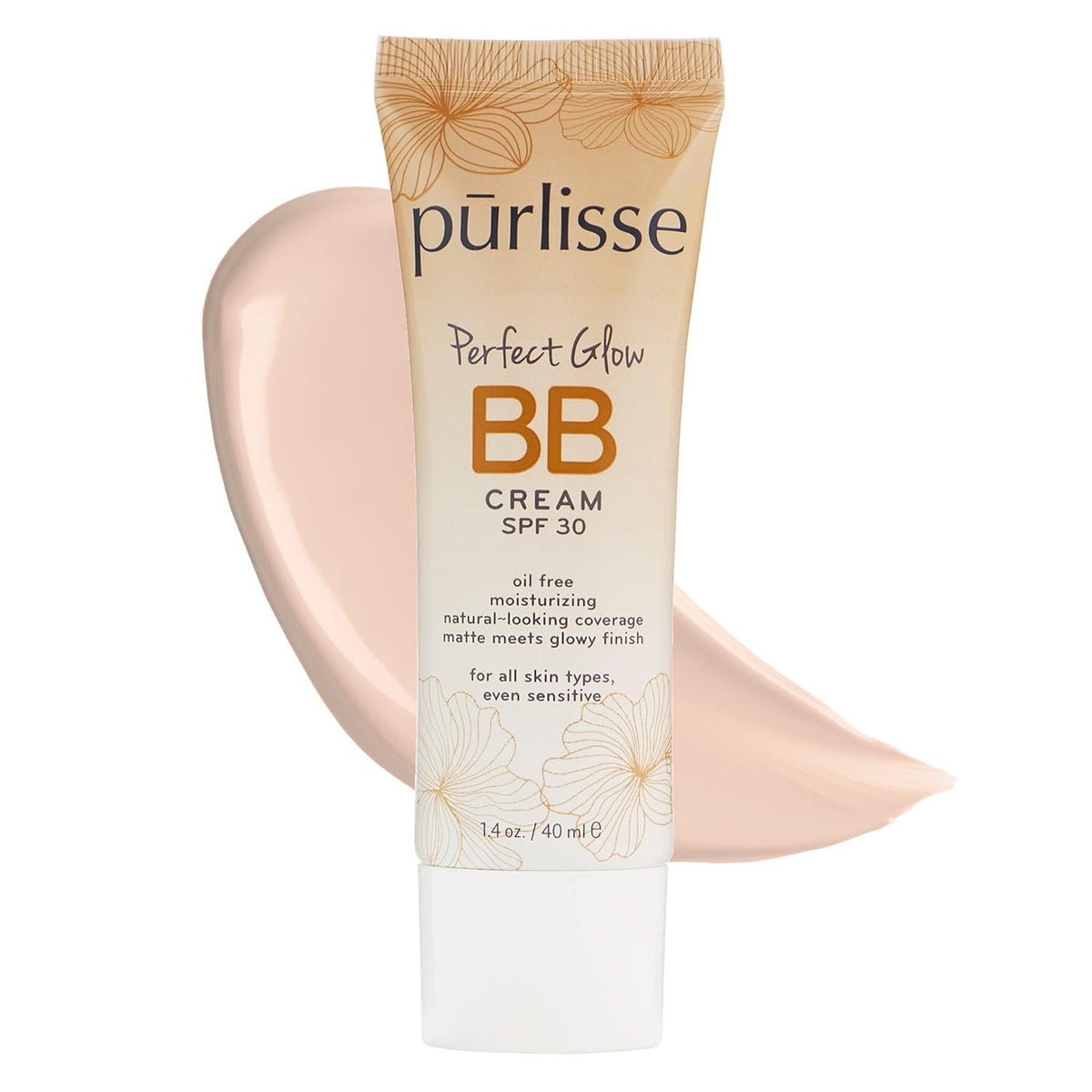 pūrlisse crema BB Perfect Glow SPF 30 en botella para acabado natural.