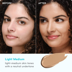 Purlisse Perfect Glow BB Cream muestra tono Claro Medio con ajuste natural