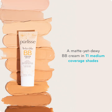 Purlisse BB Cream textura suave y piel hidratada.