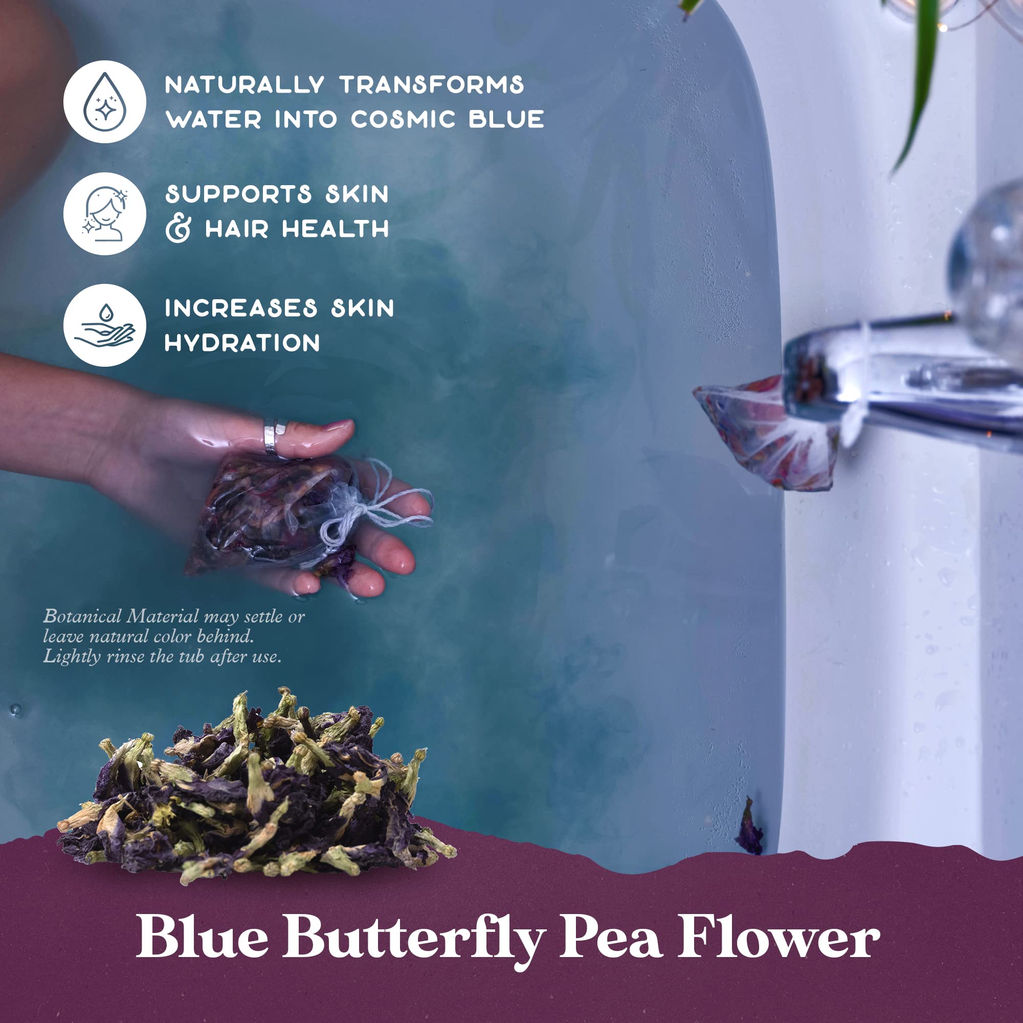 Purple Canyon Lunar Bath Tea: flor de guisante mariposa aporta color azul natural