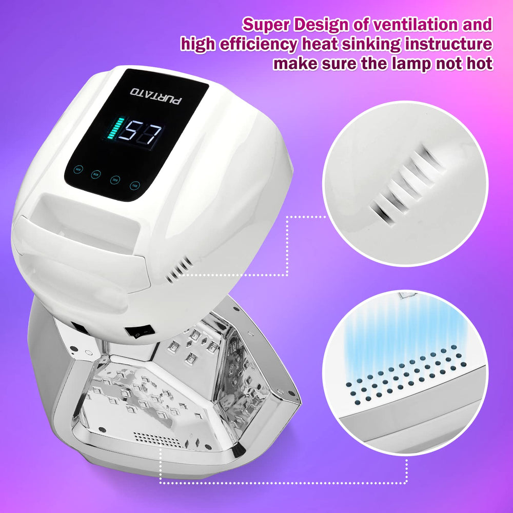 Diseño rectangular amplio de Purtato para uñas largas