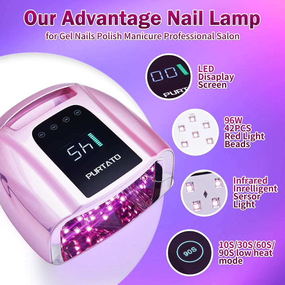 Purtato diseño rectangular para uñas largas en manos y pies