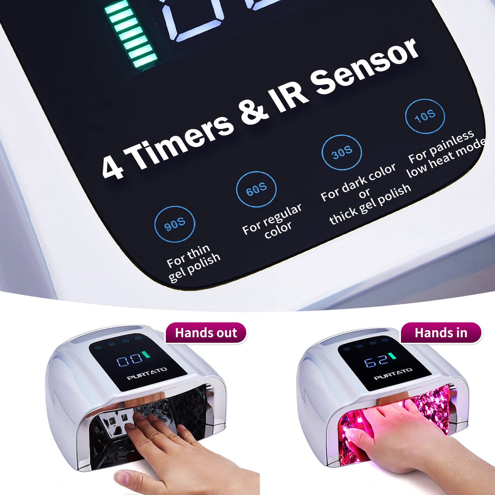 Diseño rectangular de PURTATO para uñas largas y pedicure cómodo