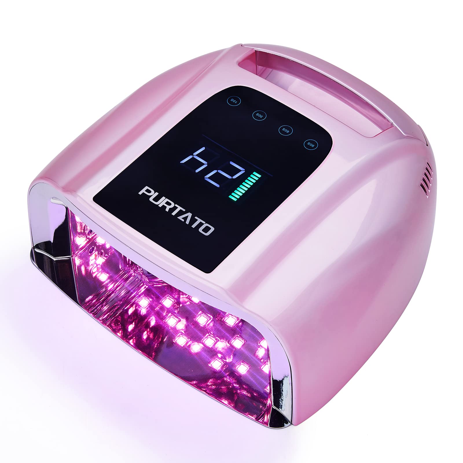 Purtato UV LED 96W con doble fuente para uñas con acabado profesional en casa
