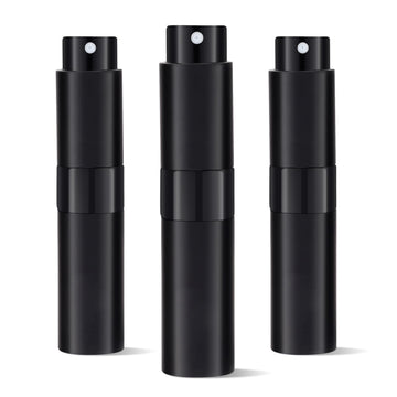 Putmhim frasco de viaje de 8 ml en negro, fácil de llevar.