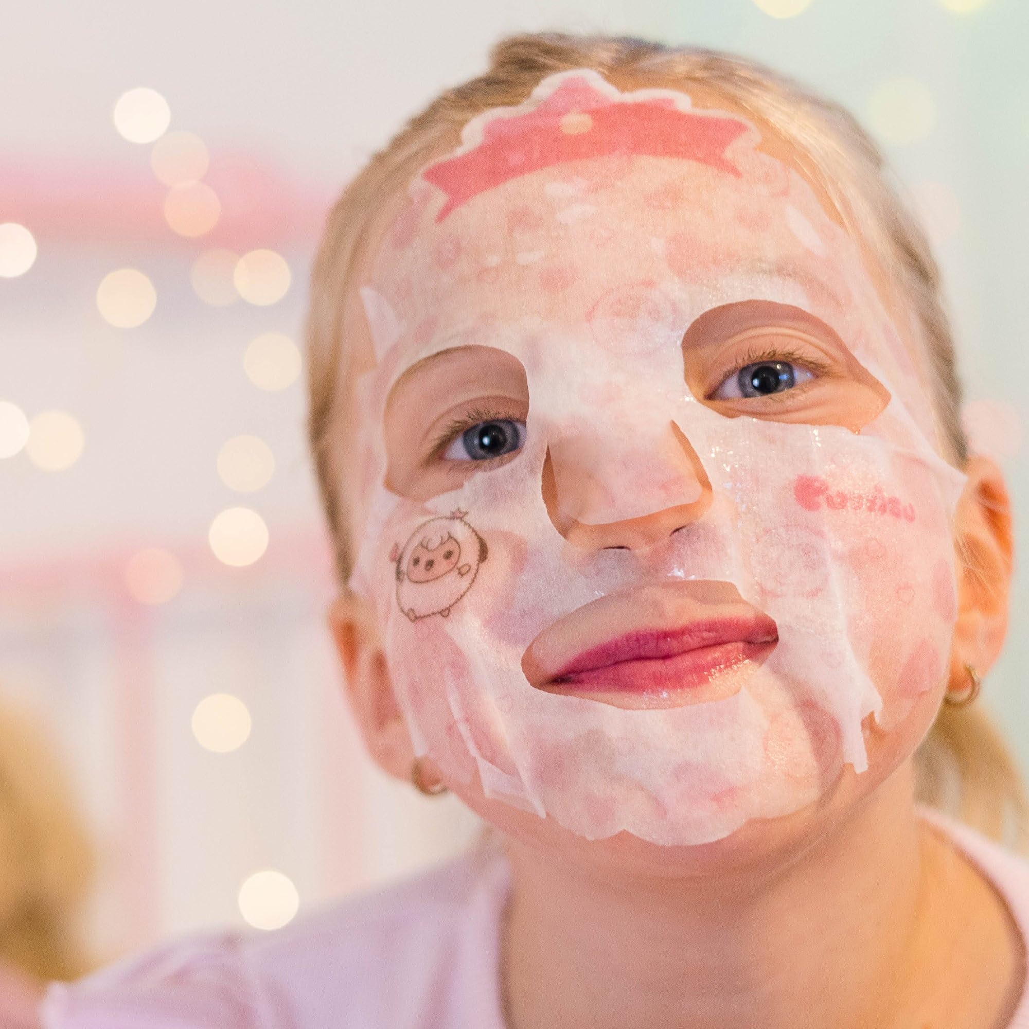 Puttisu experiencia de cuidado facial suave para niños durante juego.