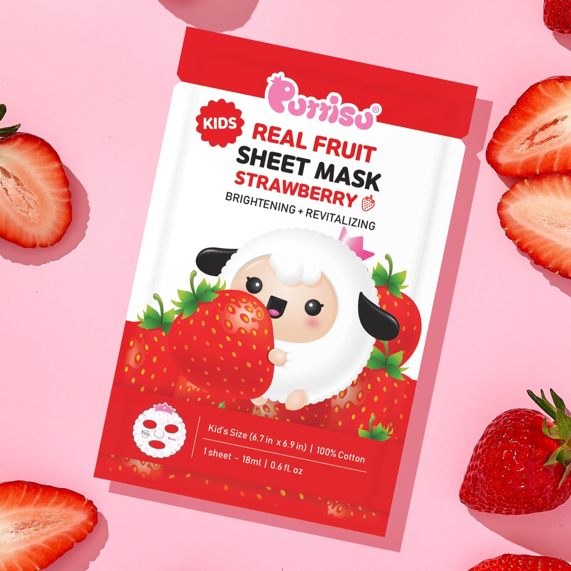 Puttisu mascarilla con frutas reales, ingrediente natural para hidratación.