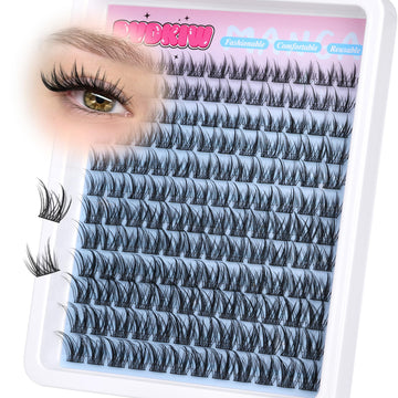PVDKIW Pestañas naturales en clúster 10 mm para mirada suave.
