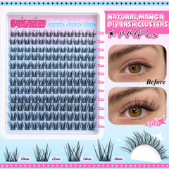 PVDKIW Pestañas clúster 14 mm para mirada despierta.