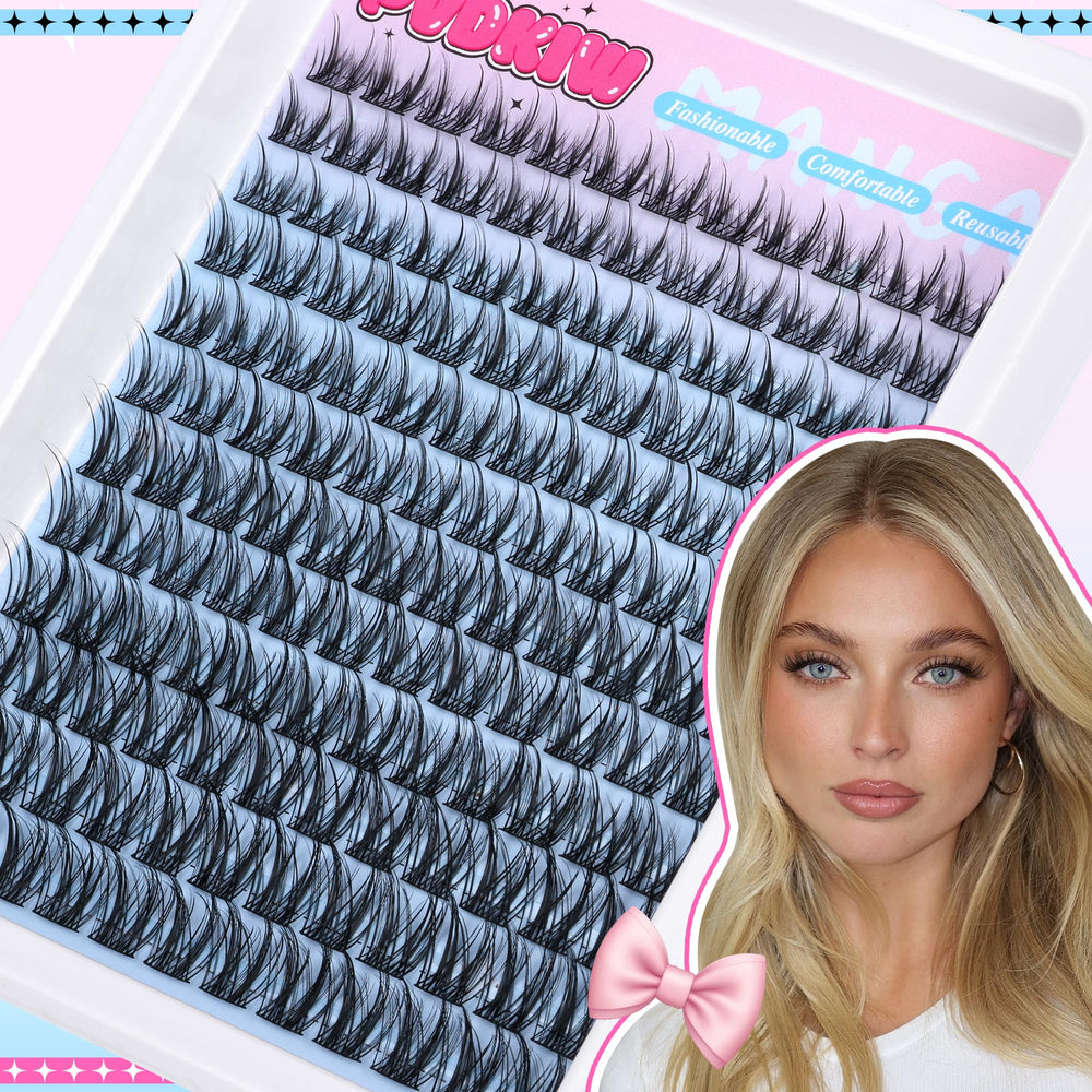 PVDKIW Pestañas clúster versátiles para varios estilos de maquillaje.
