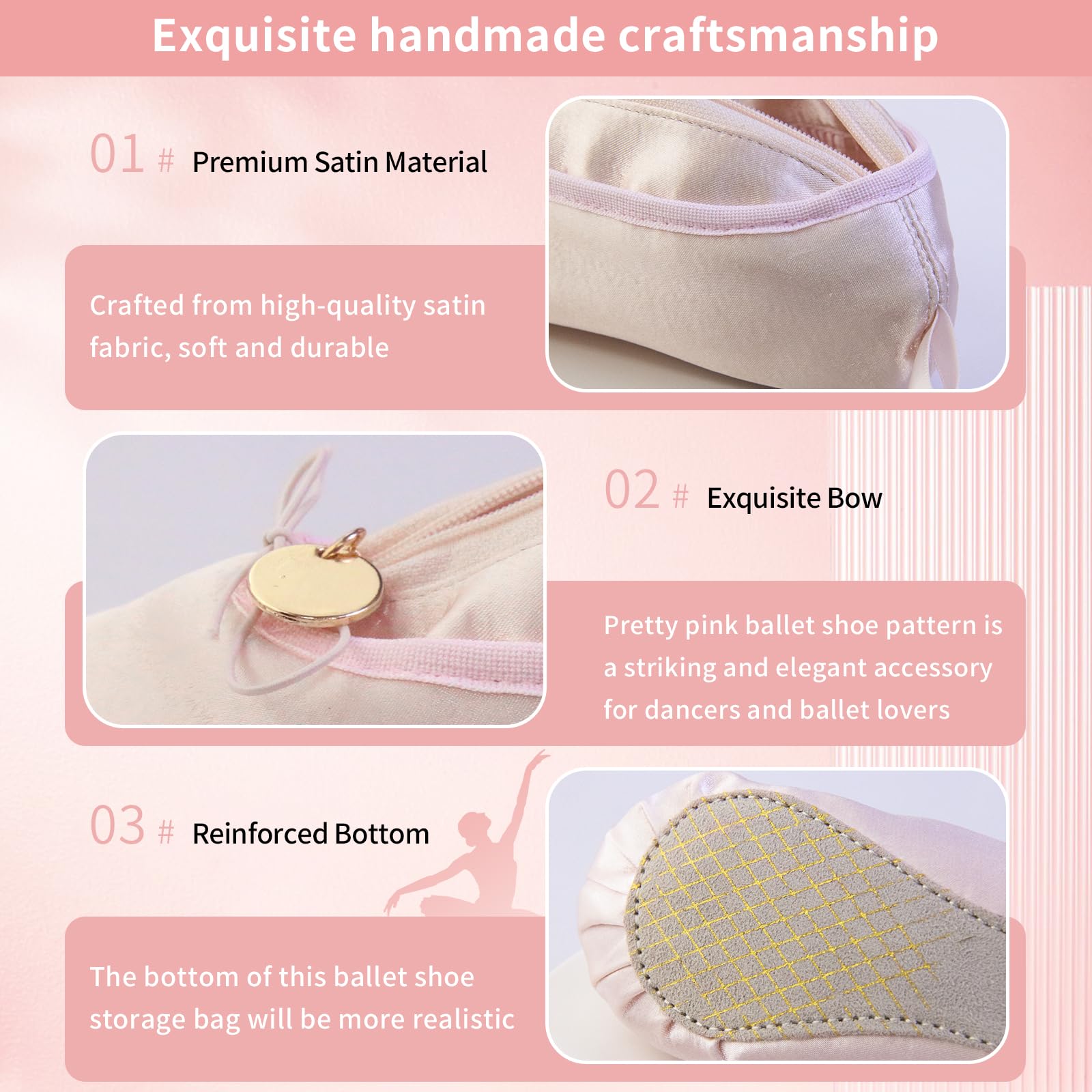 PWQEIONC bolso maquillaje zapato ballet, detalle lazo, estilo femenino para eventos