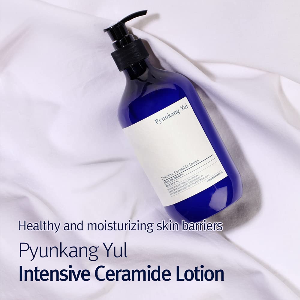 Embalaje de 500 ml de Pyunkang Yul Intensive Ceramide Lotion.