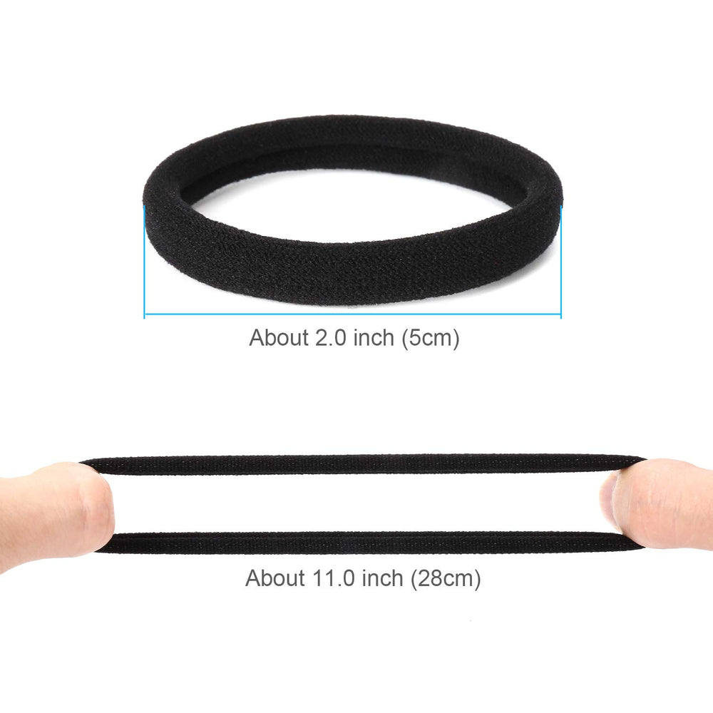 Bandas para el pelo sin costura en negro para uso diario.