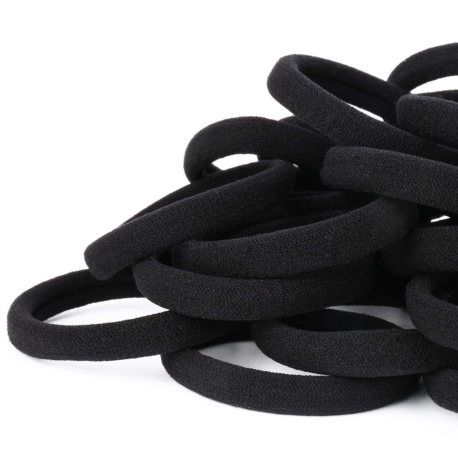 Qarwayoc coletas elásticas negras sujetan el cabello grueso sin tirar.