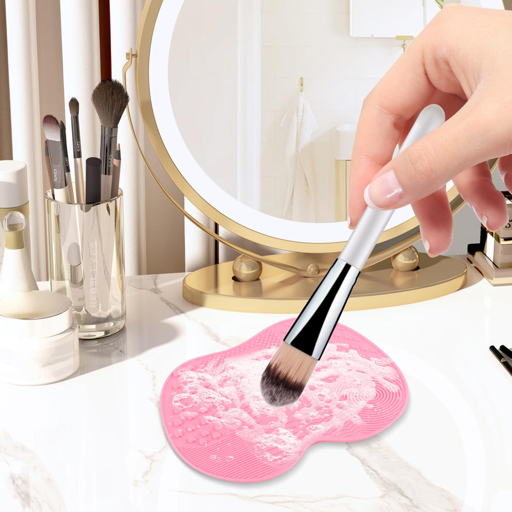 QBXMY7: superficie con hilos para limpiar pinceles de maquillaje de forma eficiente.