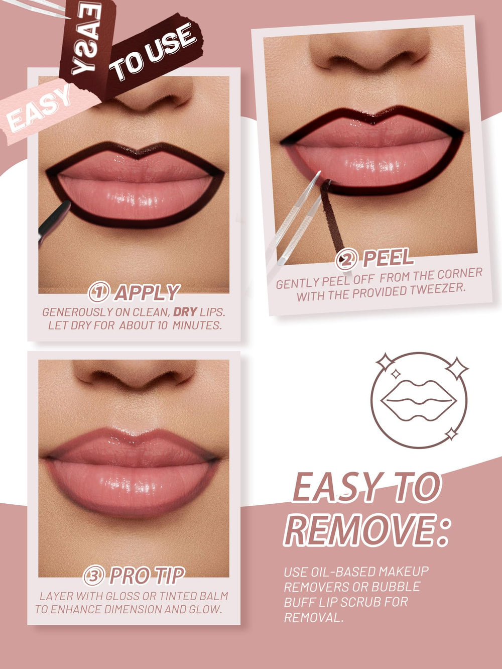 QCMME Tinte Desprendible para Labios: textura ligera que se siente como segunda piel.