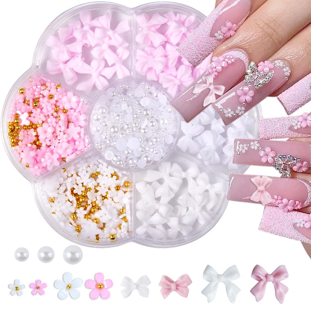 Qdsuh lazo rosa para uñas, añade un toque delicado a la manicura.