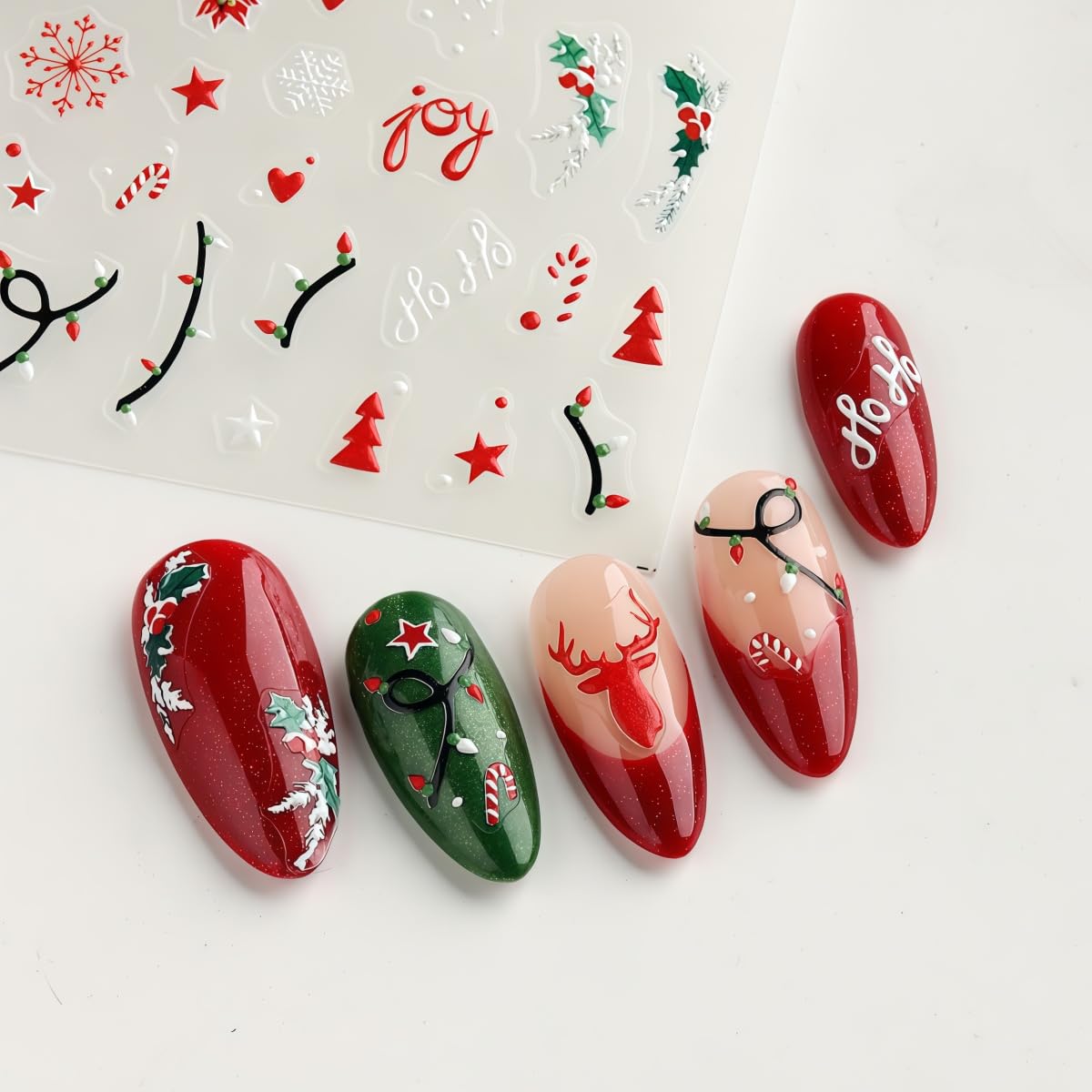 Qdsuh stickers uñas navideñas uso multifuncional, ideal también para decorar accesorios.