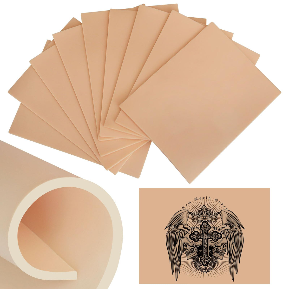 Piel de práctica qeqanazo 3mm, kit de diez piezas, ideal para entrenamiento inicial.