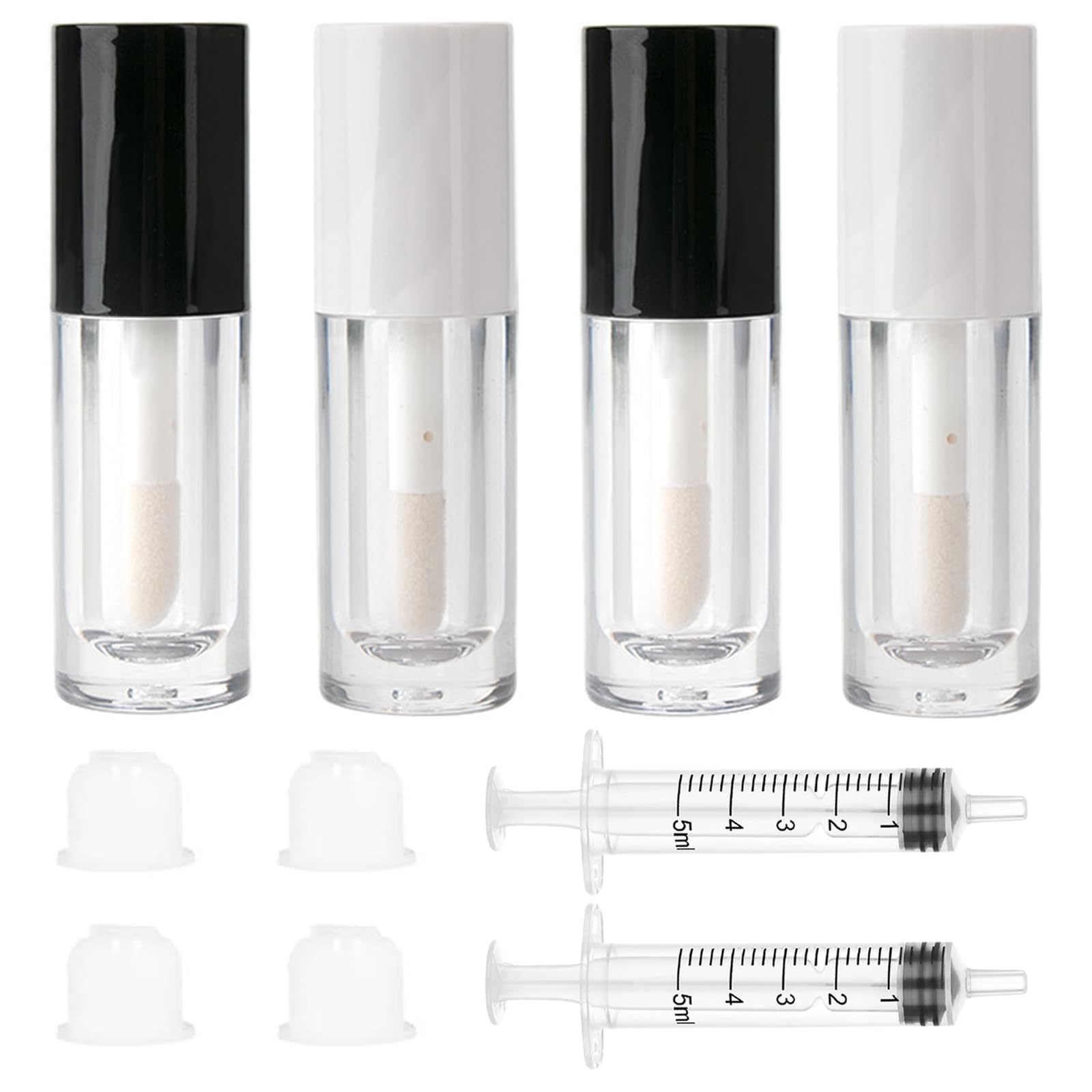 Tubo Qeuly de brillo labial de 6 ml con aplicador para cosméticos caseros