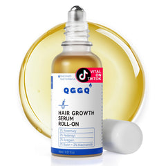 QGGQ suero para crecimiento capilar 30 ml: botella en primer plano para uso diario.