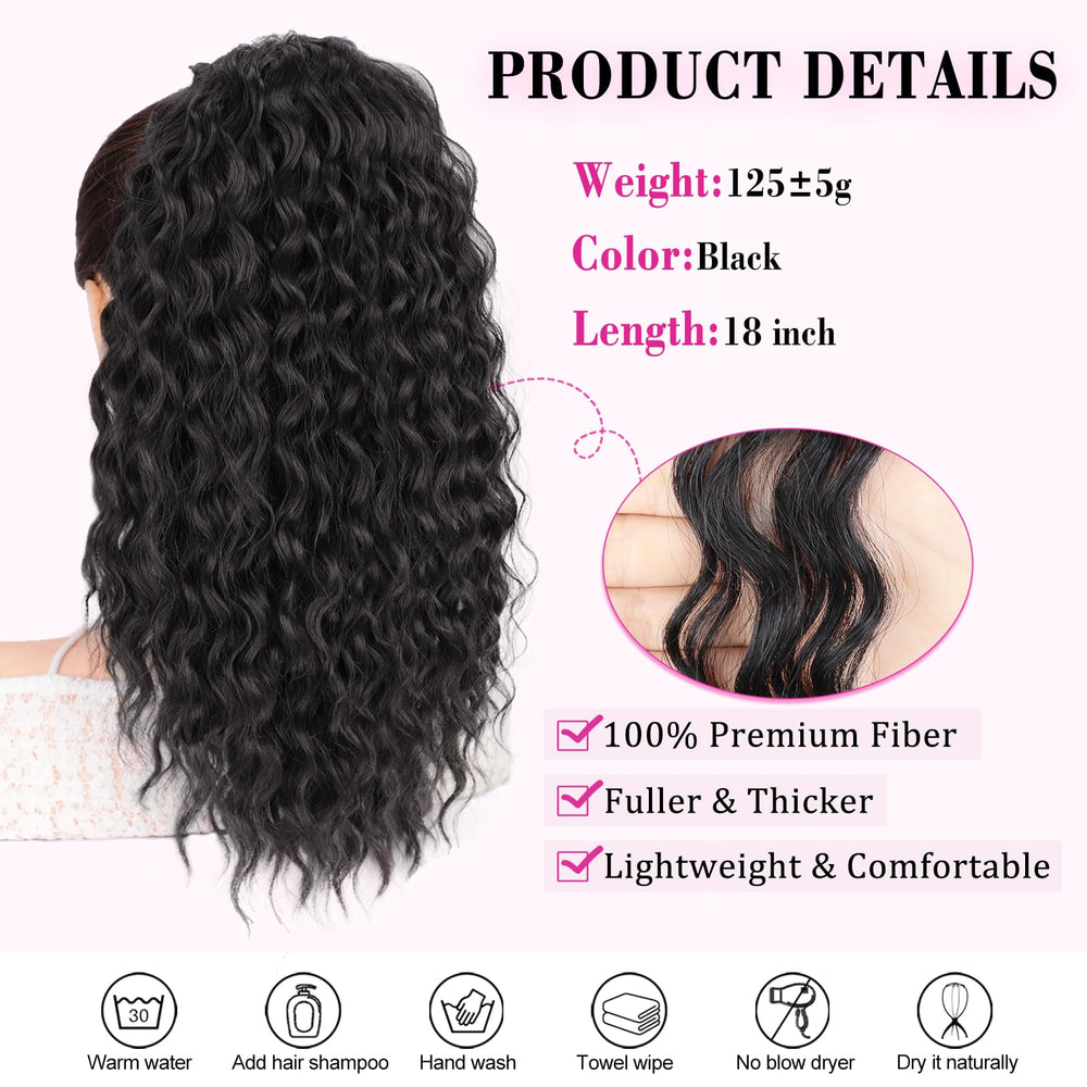 QGZ Pony-tail extension clip-in provides a secure fit.