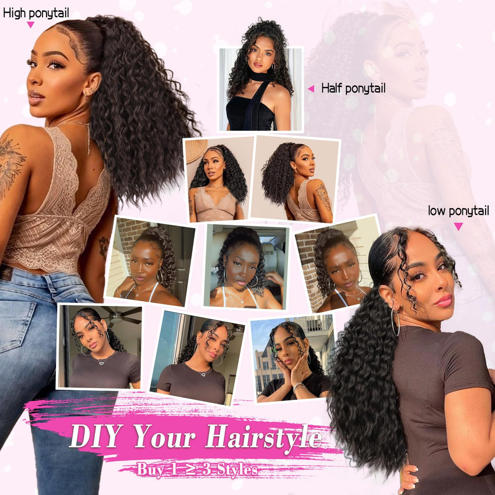 QGZ Long fluffy ponytail enhances daily styles.