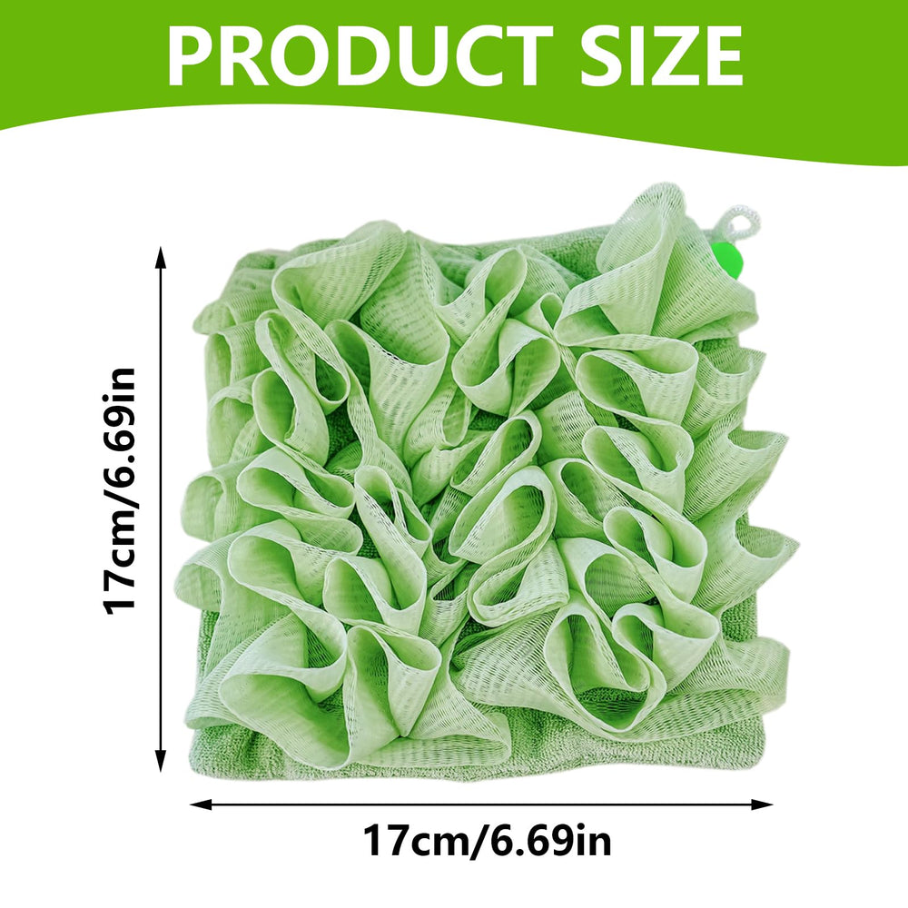 QIYUDA lufa textura suave para piel, ideal para limpieza delicada durante la ducha.