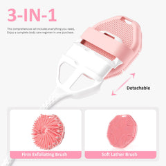 QiaKeoo cepillo corporal de silicona intercambiable para zonas difíciles
