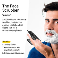 Cepillo facial de silicona QiaKeoo primer plano cerdas suaves exfoliación delicada.