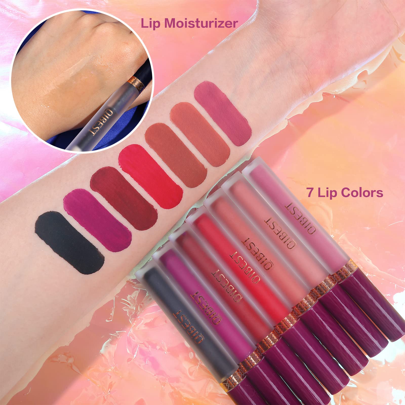 QiBest acabado mate en labial ofrece sensación ligera y confortable.