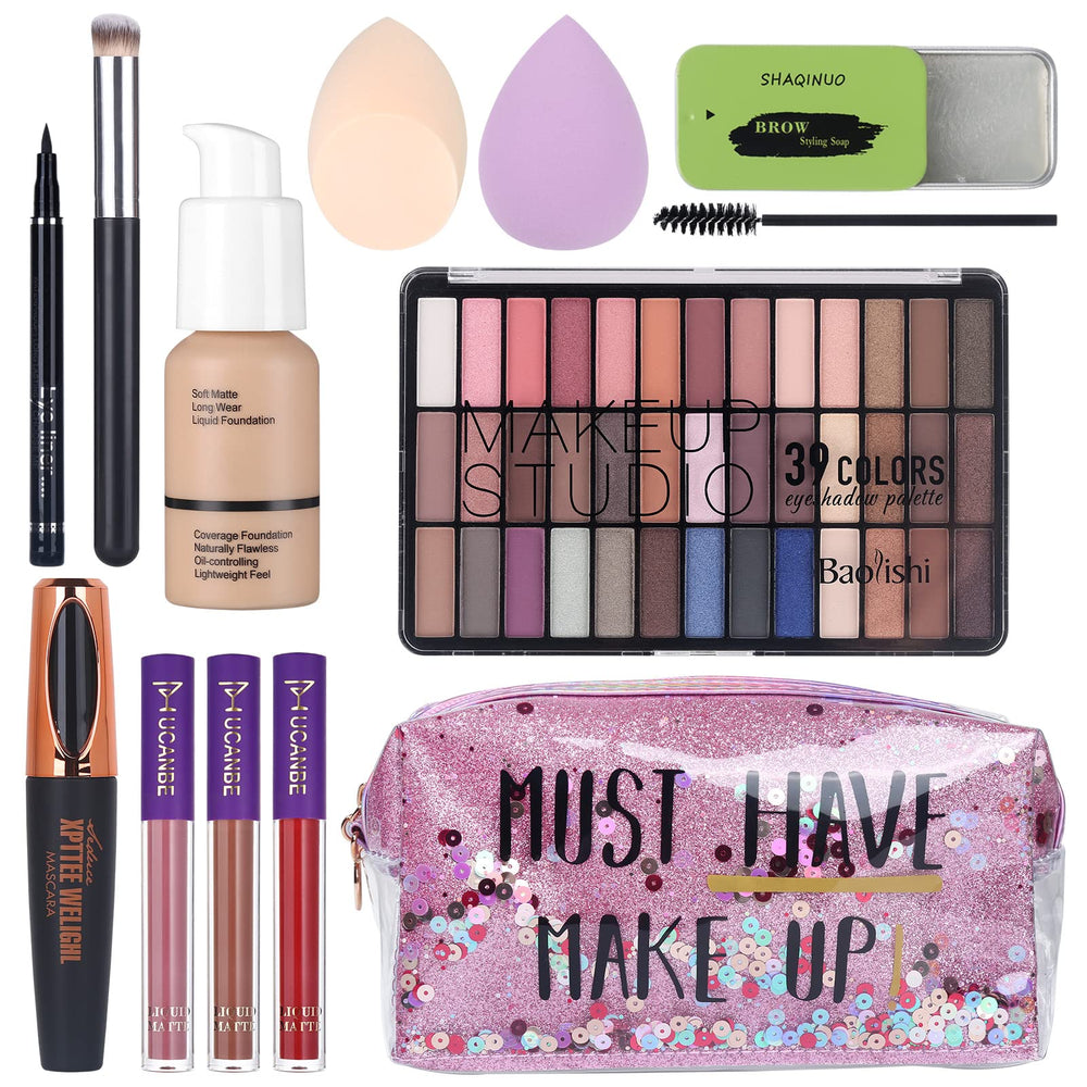 QiBest paleta de sombras, 39 colores neutros y ahumados para looks versátiles.