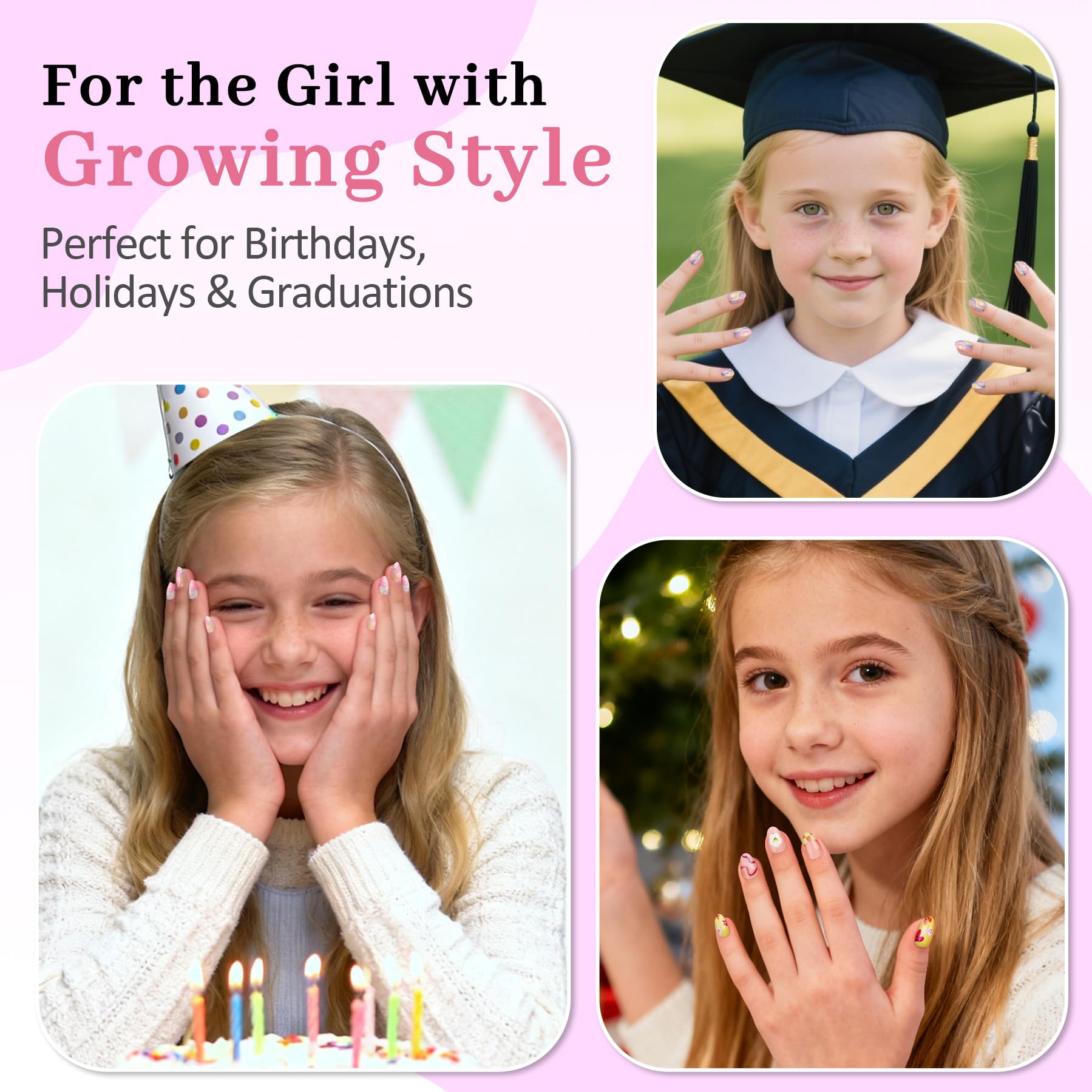 QIEK caja regalo set uñas para niñas, regalo listo y divertido.