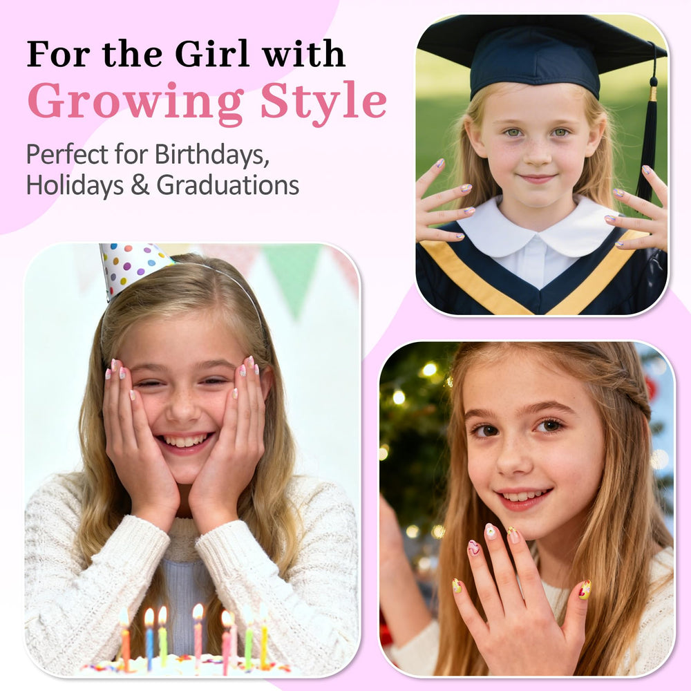 QIEK caja regalo set uñas para niñas, regalo listo y divertido.