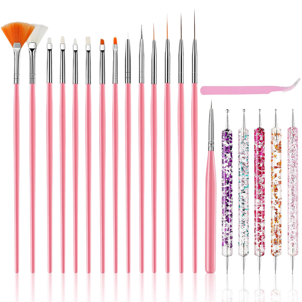 Qifuwanjingfeng pinceles-uñas-profesionales-15, ideales para trazos finos y detalles precisos.