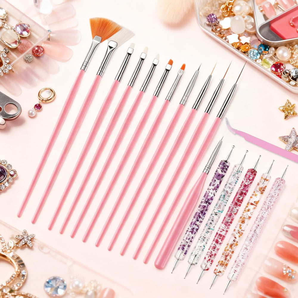 Qifuwanjingfeng pinceles-fibras-sinteticas-para-gel-acrilico, versátiles para varias técnicas.