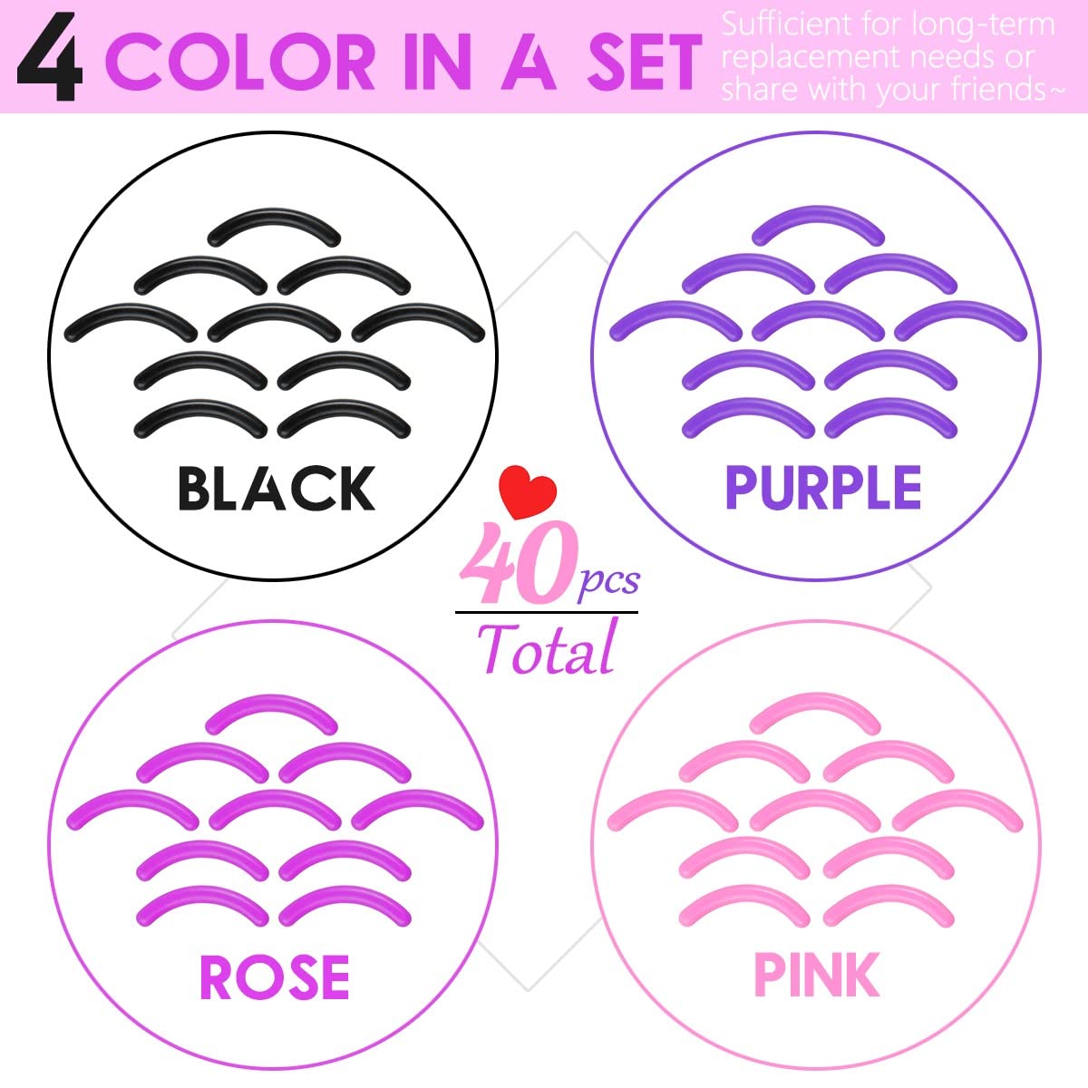 Qiipii almohadillas de repuesto para rizador, color rosa, repuesto suave.
