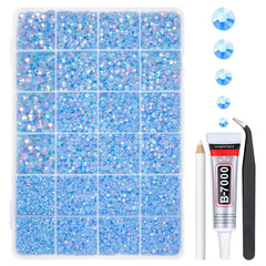 Piedras resina azul AB 2mm de qiipii para detalles brillantes en manualidades.